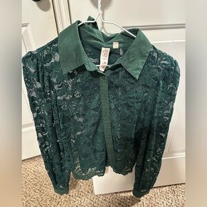 DOLAN x ANTHROPOLOGIE Sheer Lace Blouse